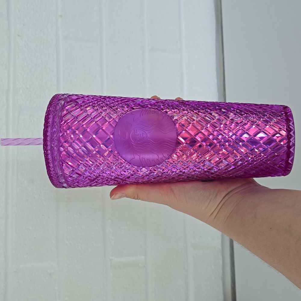 NEW 2023 Starbucks Jeweled Taffy Iridescent Pink Purple Tumbler 24oz Venti Cup - Picture 4 of 5